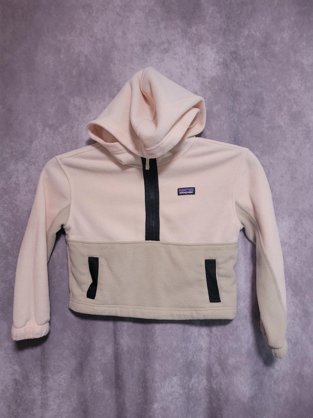 Patagonia Kids' Pink & Cream Lightweight Fleece Hoodie